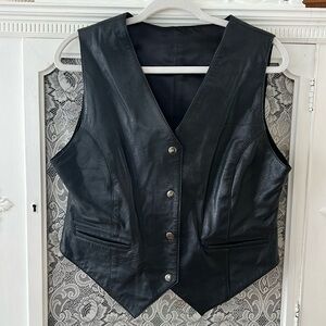 Vintage TTK Black Leather Vest